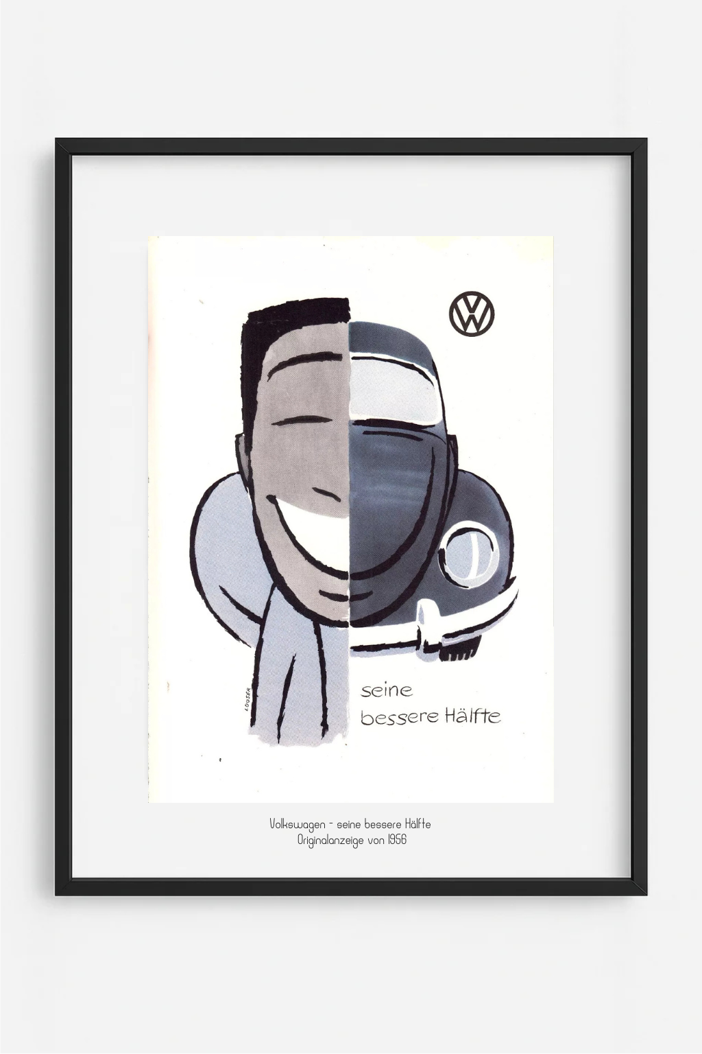 Volkswagen – seine bessere Hälfte, Originalanzeige von 1956