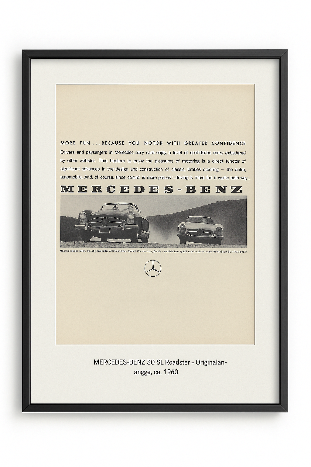 Mercedes-Benz 300 SL Roadster – Originalanzeige 1960 – archive.frame