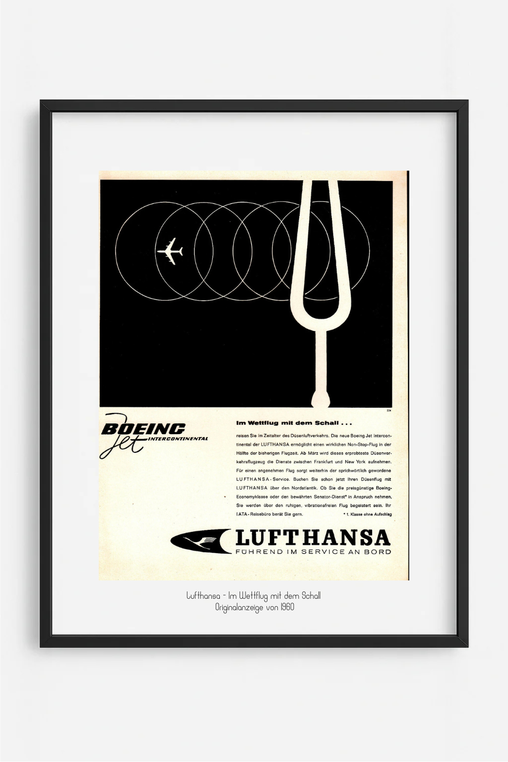 Lufthansa – Im Wettflug mit dem Schall, Originalanzeige 1960
