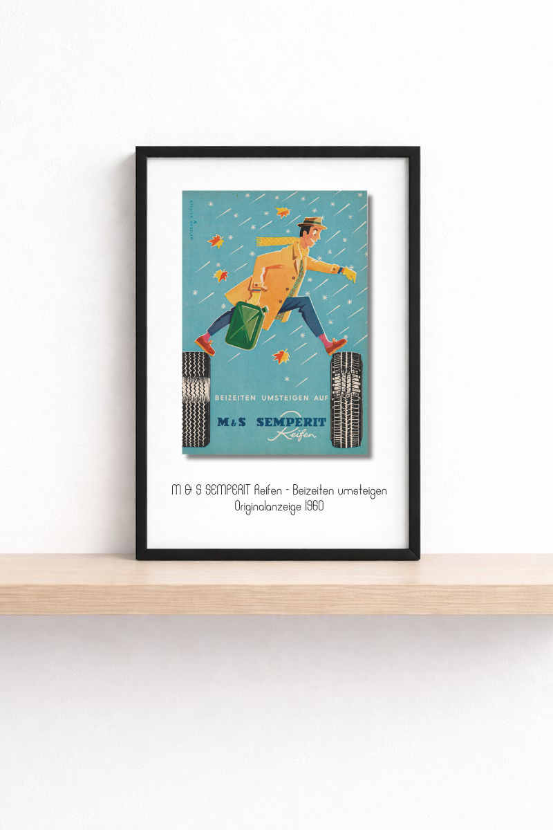 Semperit · Beizeiten umsteigen · Reifenwerbung · 1960 · Originalanzeige (mini.series 13 × 18)