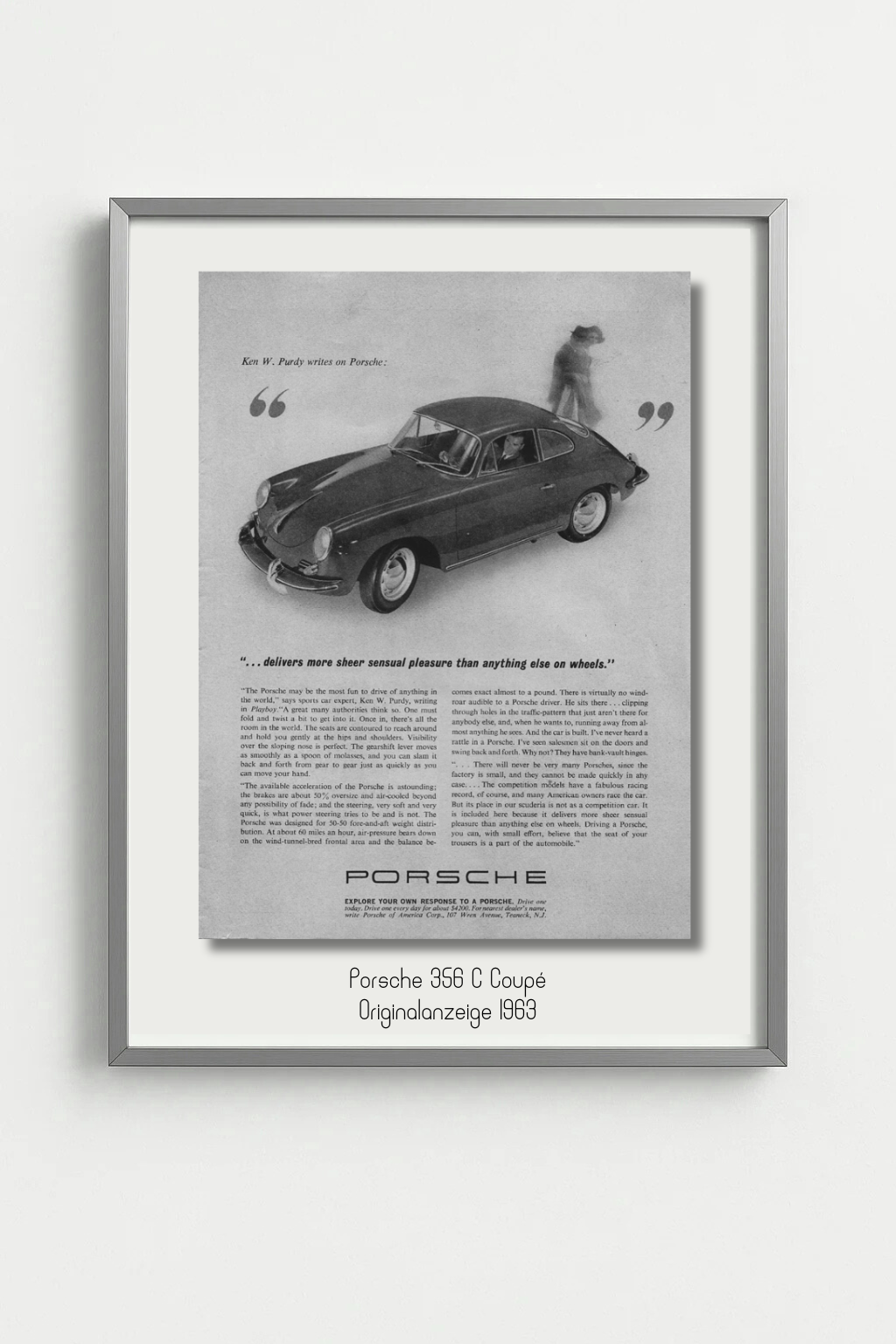 Porsche 356 C Coupé - Delivers more sheer sensual pleasure, Originalanzeige 1963, premium.edition