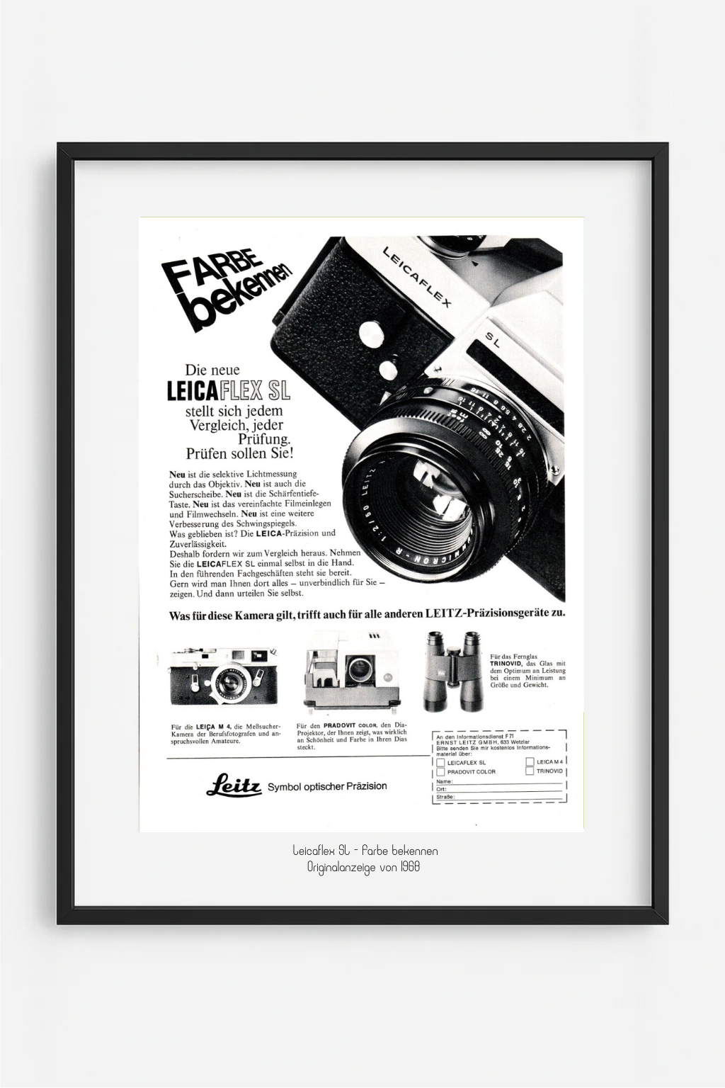 Leicaflex SL - Farbe bekennen, Originalanzeige von 1968