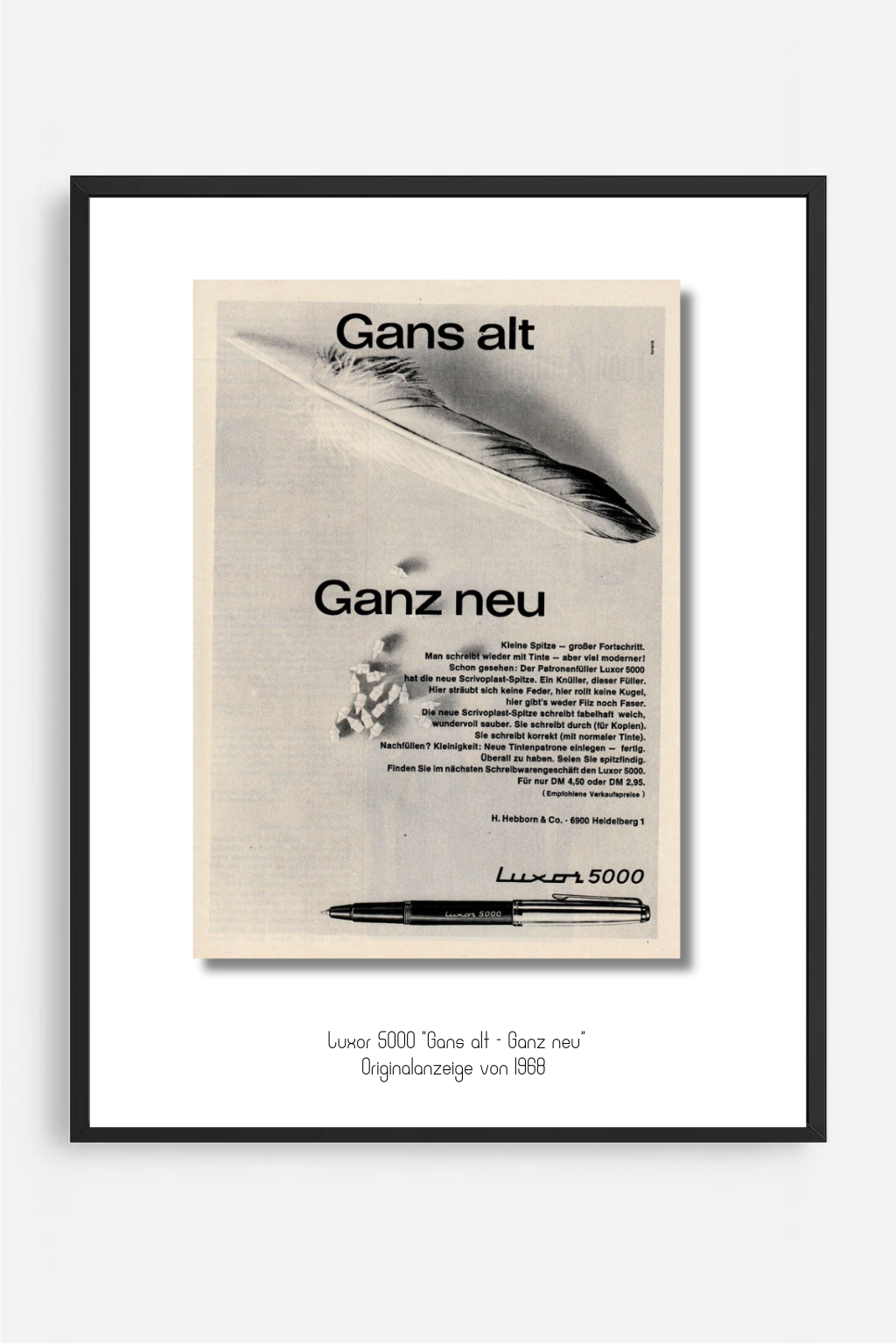 Luxor 5000 – „Gans alt. Ganz neu.“, Originalanzeige 1968