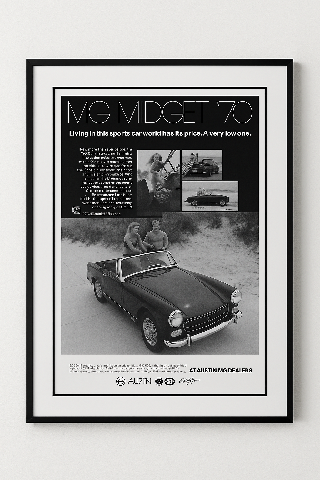 MG Midget ’70 – Original US-Werbung von 1970 (British Leyland) – Vintage Roadster Ad