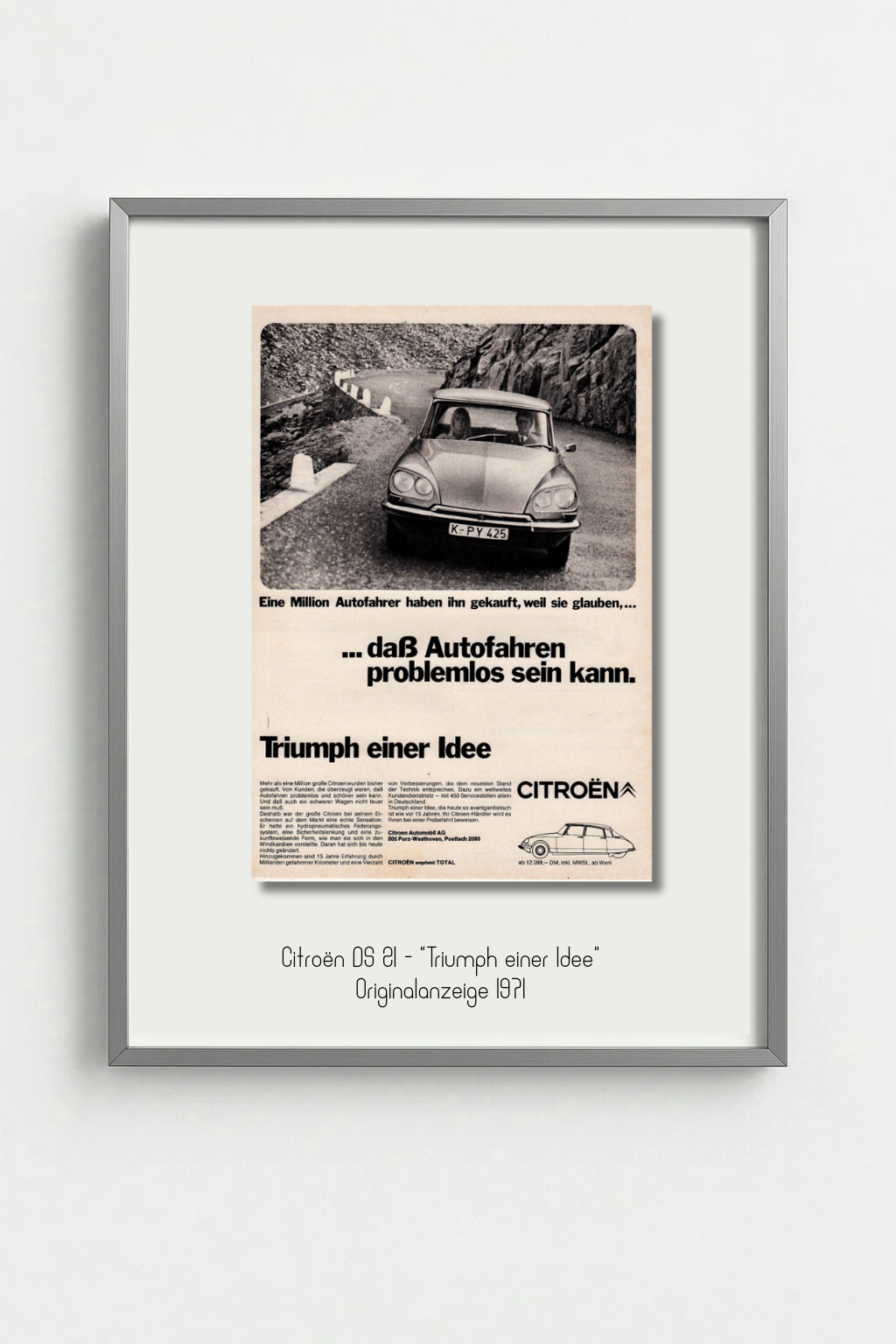 Citroën DS 21 – „Triumph einer Idee“ | Originalanzeige 1971 premium.edition