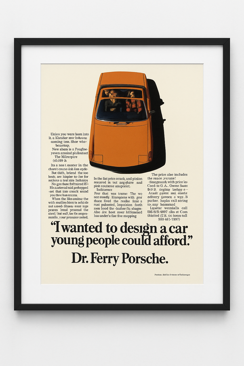 Porsche 914 – Originalanzeige 1971 · „Young People Could Afford“ · Signature Edition