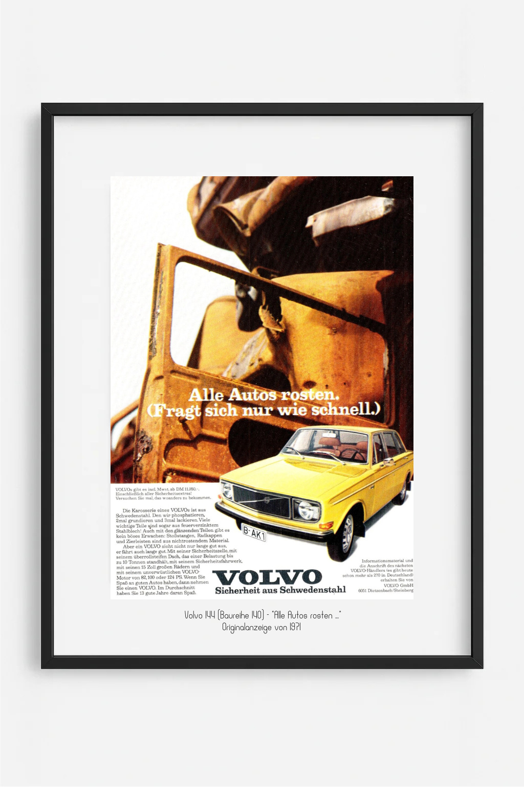 Volvo 144 (Baureihe 140) - Originalanzeige 1971 - 