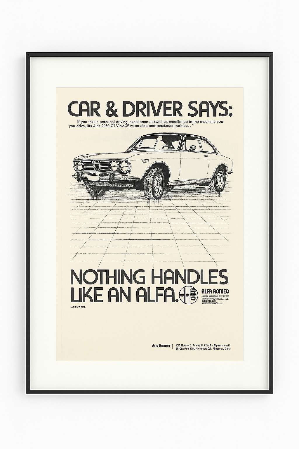 Originalanzeige von 1972 aus der Alfa-Romeo-Kampagne für den 2000 GT Veloce