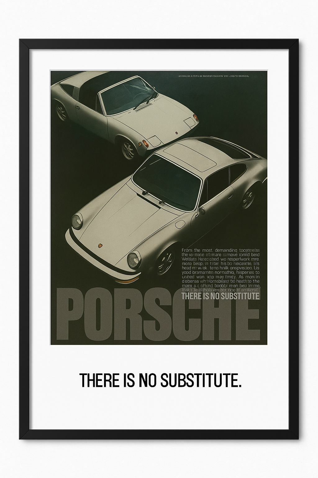 Porsche 911 & Porsche 914 – Originalanzeige 1974 · „There is no substitute.“ · signature.edition