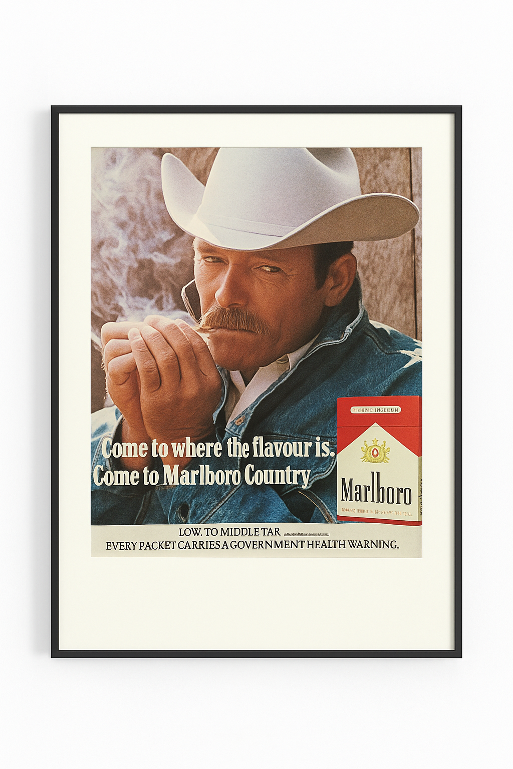 Marlboro Country – UK Originalanzeige 1976 · Cowboy Motif · Signature Edition