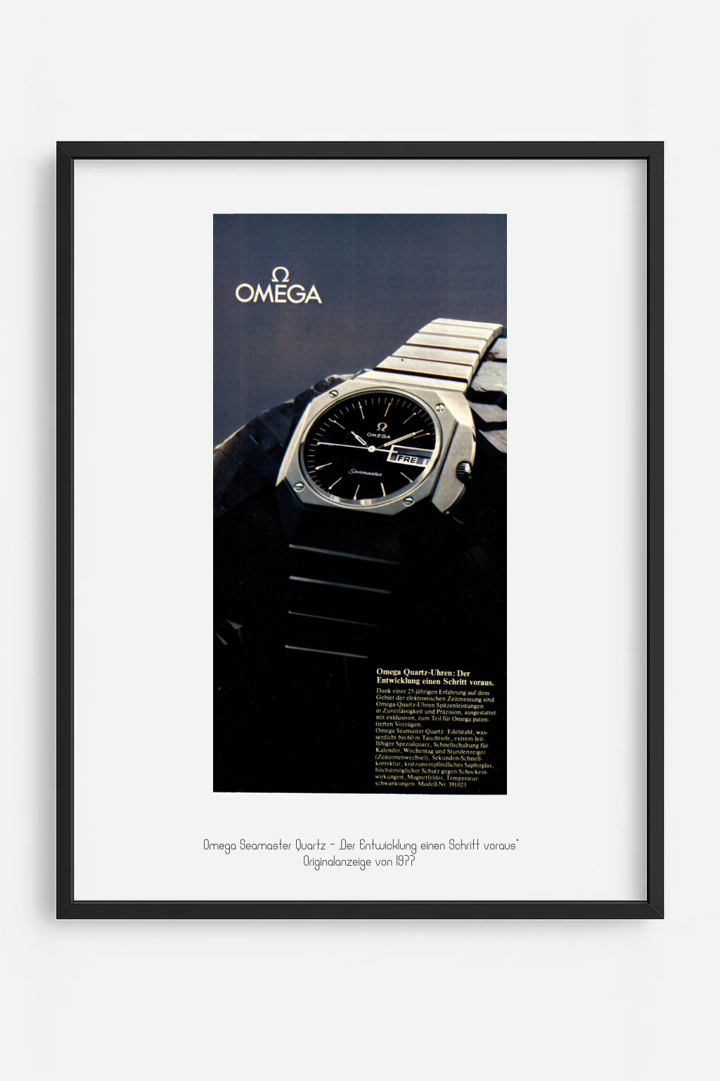 Omega Seamaster Quartz — „Der Entwicklung einen Schritt voraus“ (1977)