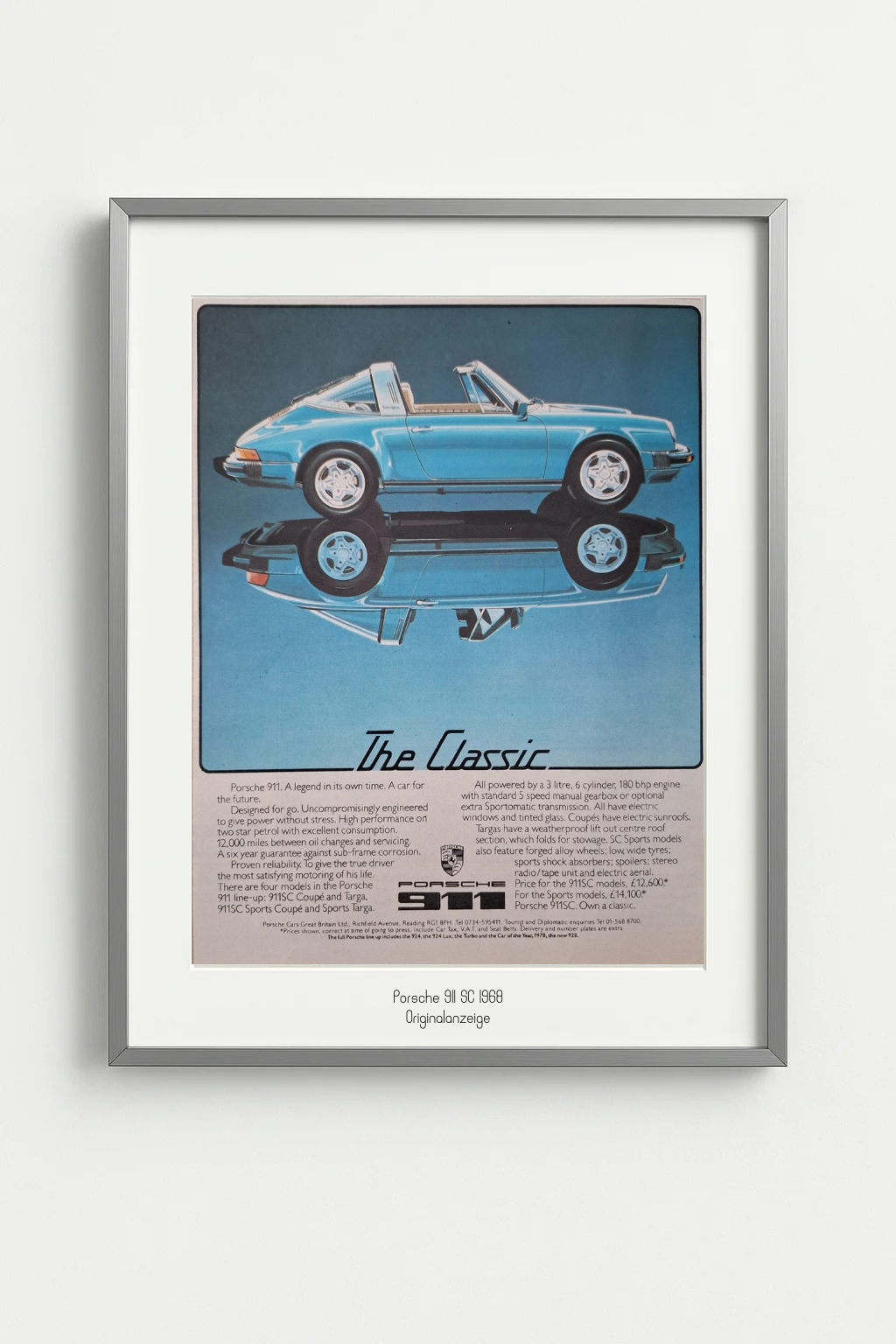 Porsche 911SC Targa – Originalanzeige 1978 – “The Classic” – signature.edition – archive.frame