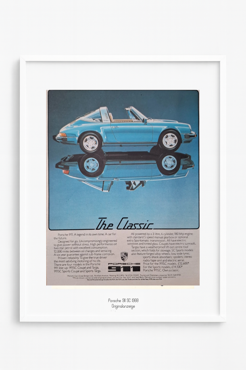 Porsche 911SC Targa – Originalanzeige 1978 – “The Classic” – signature.edition – archive.frame