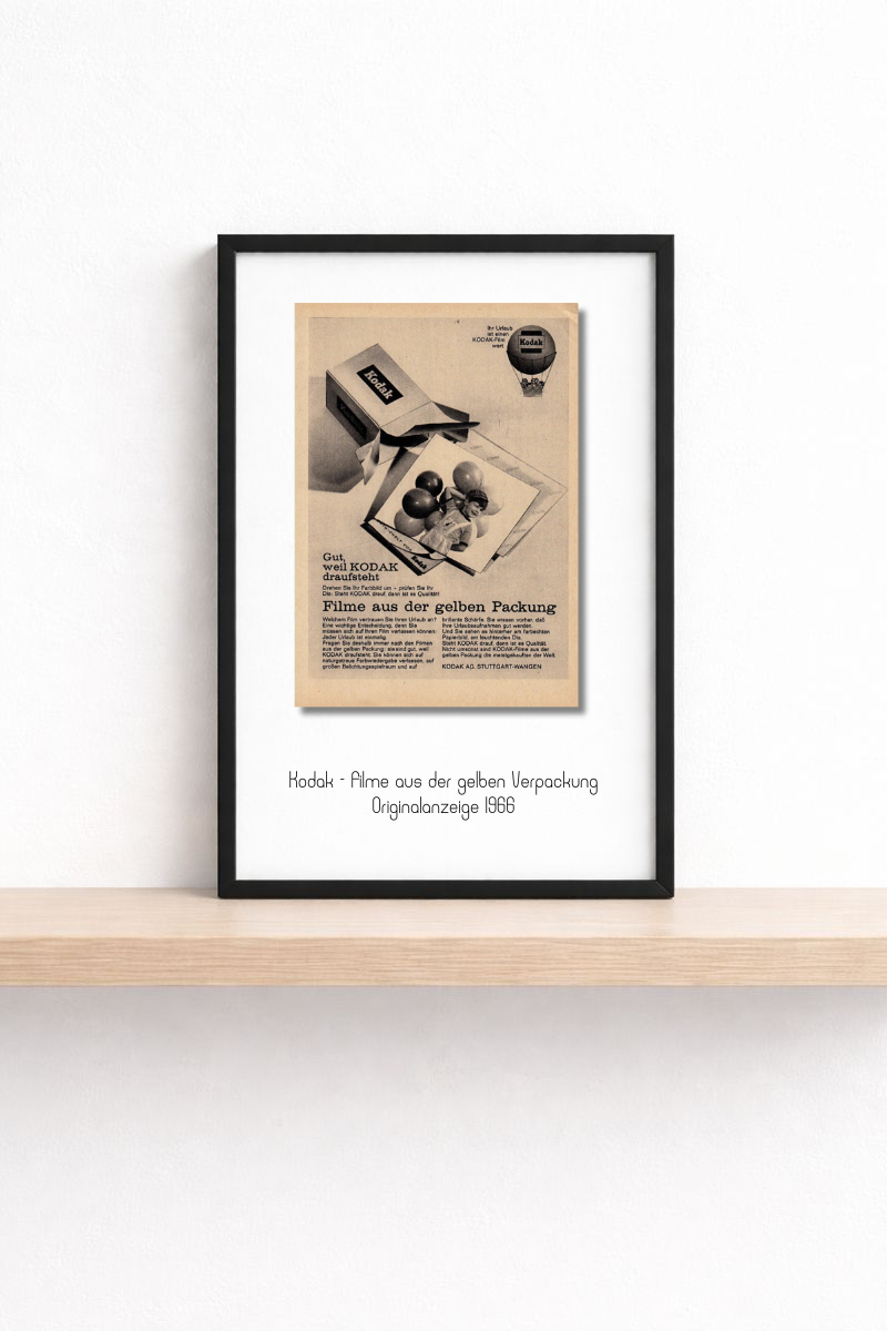 Kodak · Filme aus der gelben Packung · 1966 · Originalanzeige (mini.series 13 × 18)