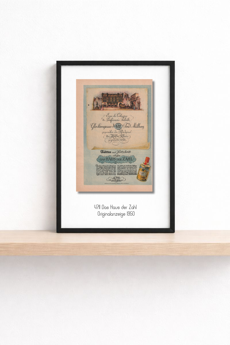 4711 Kölnisch Wasser · Glockengasse · „Das Haus der Zahl“ · Köln 1950 · Originalanzeige (13 × 18) mini.series