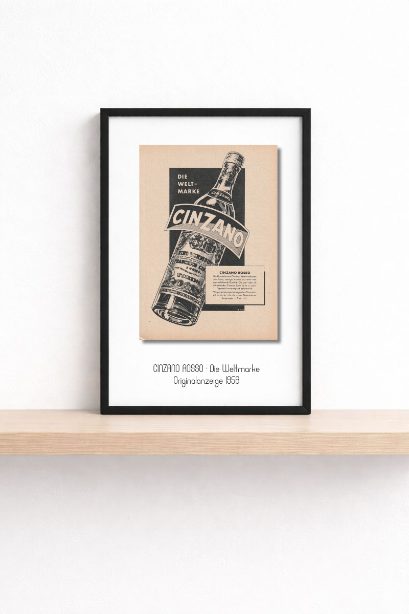 Cinzano · Die Welt-Marke · Cinzano Rosso · 1958 · Originalanzeige (13 × 18)