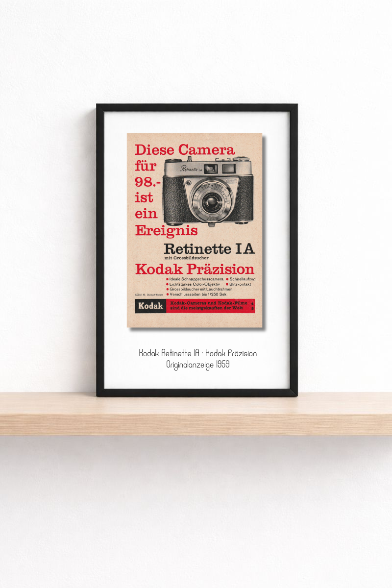 Kodak · Retinette IA · Kodak Präzision · 1959 · Originalanzeige (13 × 18)