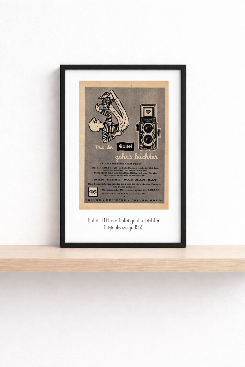 Rollei · Mit der Rollei geht’s leichter · 1959 · Originalanzeige (mini.series 13 × 18)