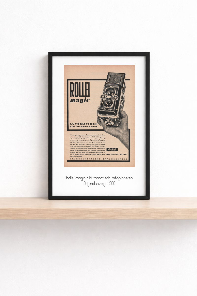 Rollei · Rollei magic · Automatisch fotografieren · 1960 · Originalanzeige (mini.series 13 × 18)